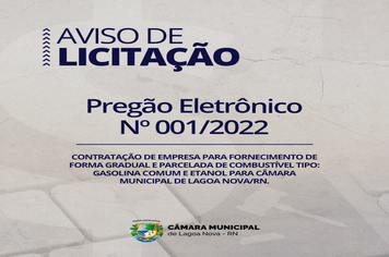 Licitações: Pregão Eletrônico Nº 001/2022