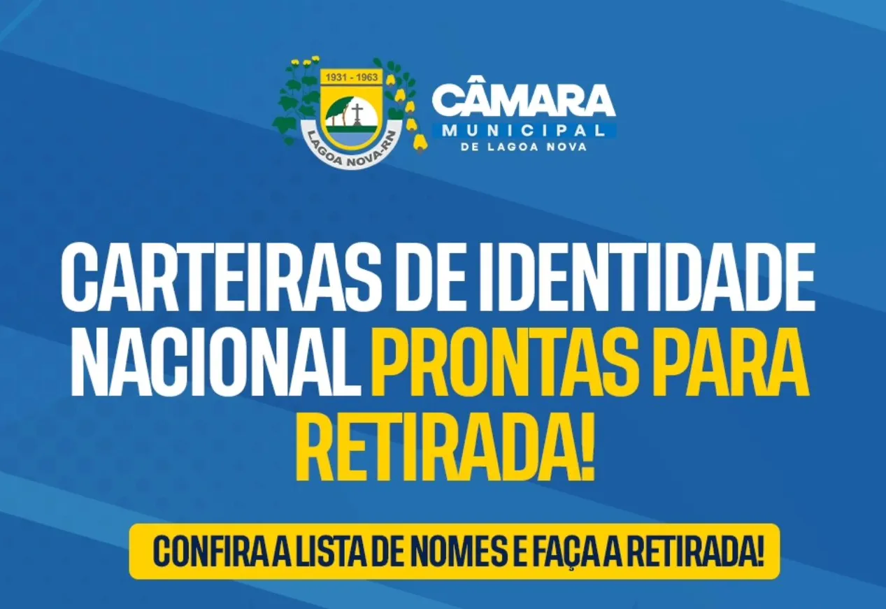 CARTEIRAS DE IDENTIDADE PRONTAS PARA RETIRADA!