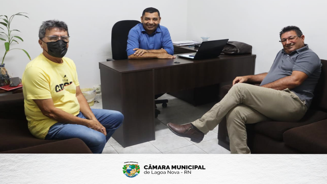 Presidente da Câmara Municipal recebe Secretário Municipal de Agricultura, Abastecimento e Pecuária em seu gabinete.