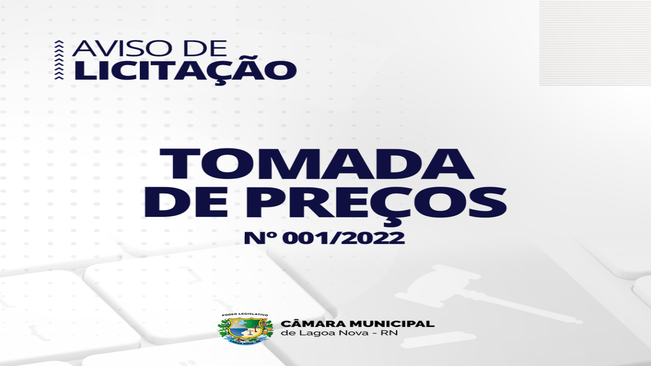 Aviso de Licitação: Tomada de Preços nº 001/2022.