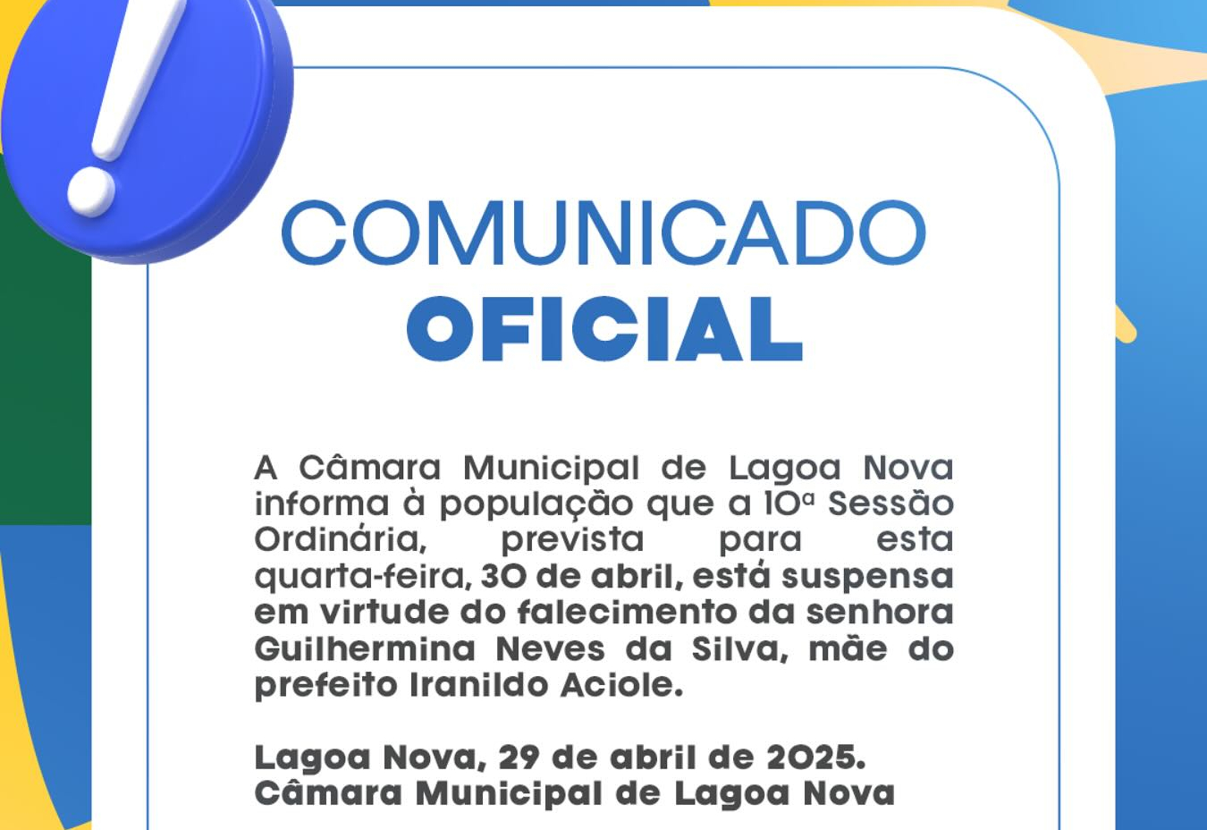 COMUNICADO IMPORTANTE!